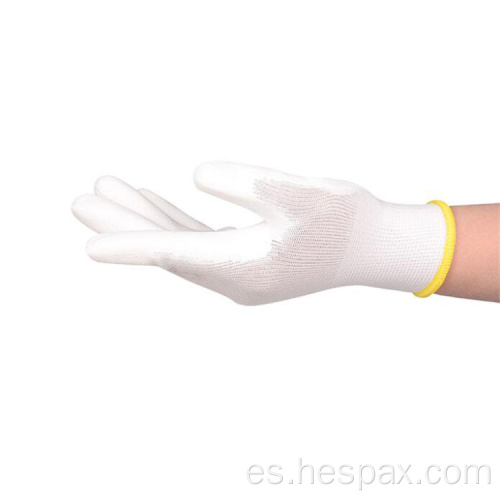 Hespax Factory Guantes de trabajo de trabajo de White PU personalizado